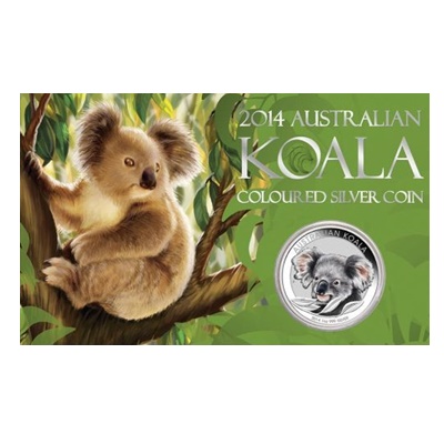 2014 1oz Silver Coloured Koala in Card